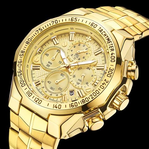 gold chronograph watches for men.